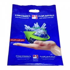 Custom Printed Logo Reusable Die Cut Handles Promotional Packaging Plastic Bag