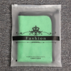 custom recycle printing frosted plastic CPE slider zipper bag for garment