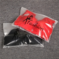 CPE Slider Luxury Custom Logo Clear zipper Packaging Bags Matte Zipper Bag For Clothing Garment Grade Packing