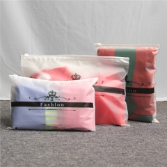 Wholesale Biodegradable Matte zipper OEM Waterproof Bag Zipper Plastic Zip Packing Bag for Clothing