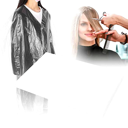 Plastic Barbershop Waterproof Apron Hair Cut Barber Cape Disposable Hairdressing Cape