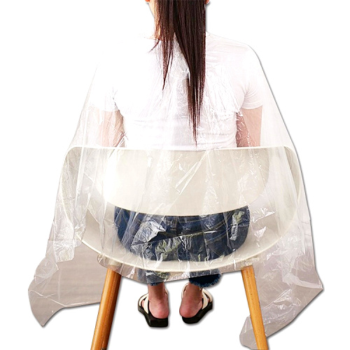 Disposable Hair Cutting Salon PE Transparent Adjustable Barber Capes