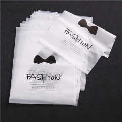 Custom Logo Printing Waterproof Zip Lock Frosted Flat Poly Bag Slider Zipper Packing Bag for Underwear Clothing