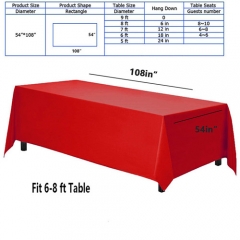 Guangzhou Lefeng Manufacturer Stamping Rectangular Plastic Table Cover tablecover waterproof For Party