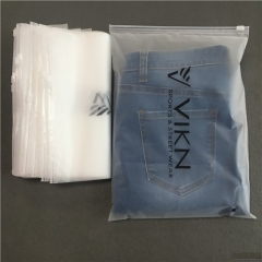 Custom Matte Print Pe zipper Poly Zip Lock Frosted Plastic Packaging Bag For Sweater Clothing