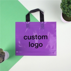 Custom Own Logo Biodegradable PE soft loop tote Plastic Shopping Bag