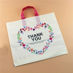 Wholesale Biodegradable clear shopping flexi soft loop tote plastic shopping bag