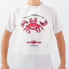 Guangzhou Lefeng Manufacturer Custom Different Embossed Pattern Disposable Printed Lobster Bib With Pocket