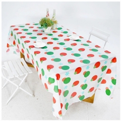 Home Use Snowman Printed Christmas Tablecloth Rectangular Customized Waterproof Table Cover Cloth Plastic