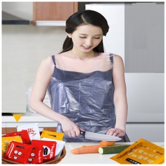 Competitive Price Wholesale White Plastic Apron Embossed Or Smooth Apron Disposable Kitchen Wear Sleeveless