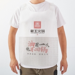 Guangzhou Lefeng Manufacturer Custom Print Adult Non Woven Disposable Sea Food Restaurant Bib With Logo