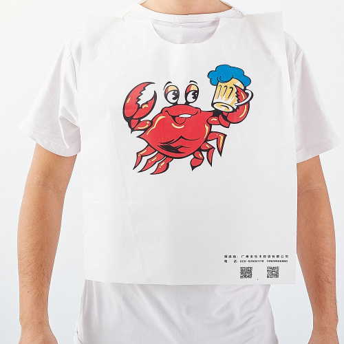 Serve Up Delicious Seafood Adult Custom Printed Disposable Bibs Adult Poly Crab Bib With Minimal Mess Using