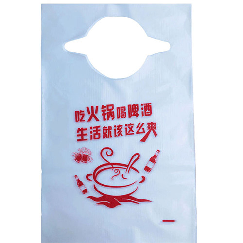 Custom Printed Red Crab Disposable Plastic Restaurant Bib With Logo