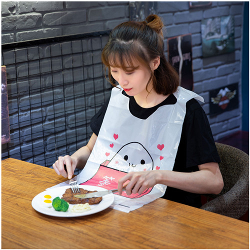 Lefeng Factory Wholesale Disposable Printed Poly Crab Lobster Bib Seafood Restaurant Bib With Logo