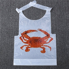 Manufacturer Custom Funny Design Restaurant Hotel Use Adult Bib Disposable Crab Bibs For Adults Plastic