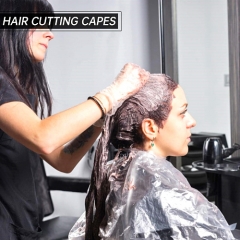 Wholesale Custom Beauty Transparent Pe Plastic Barber Cape Hairdresser Salon Hair Cutting Disposable Barber Cape