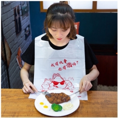 Custom Printed Sea Food Lobster Crab Dinning Apron Disposable Plastic Restaurant Bibs