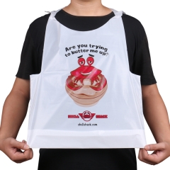 Cheap Bulk Waterproof Disposable White PE Apron Plastic Disposable Protective Bib Aprons