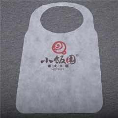 Custom Waterproof Oilproof Restaurant Bbq Seafood Lobster Plastic Non Woven Bibs Disposable Apron