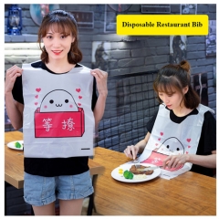 Manufacturer Custom Lobster Disposable Paper PE Nonwoven Restaurant Apron Bib