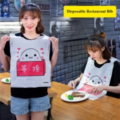 Disposable Restaurant Bib Custom Printed Disposable Adults Bibs PE Bib Apron