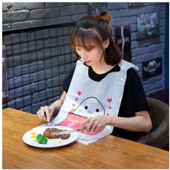 Custom Waterproof Disposable Designer Plastic Adult Bibs For Restaurant