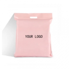 Custom Printed Pink Light Poly Mailers Envelope Plastic Shipping Mailing Bags With Handle