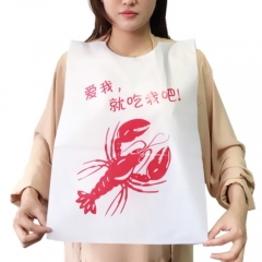 Custom Lobster Crab Sea Food Dinning Apron Disposable Plastic Restaurant Bibs For Adults