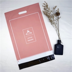 Custom Printed Pink Light Poly Mailers Envelope Plastic Shipping Mailing Bags With Handle