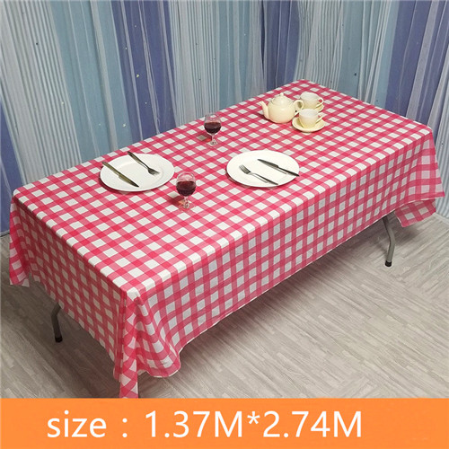 Wholesale Red White Stripes Disposable Plastic Dining Table Cover Pe Tablecloth Table Linen For Party Wedding