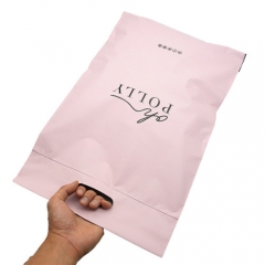 Custom Printing Strong Self Adhesive Pink Poly Mailer Bags With Handle