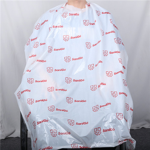 Custom Disposable Peva Hairdressing Cutting Cape Waterproof Stripe Plastic Barber Capes