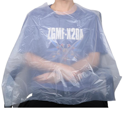 Manufacturer Custom Disposable PE Transparent Cape Plastic Barber Cape For Hair Salon