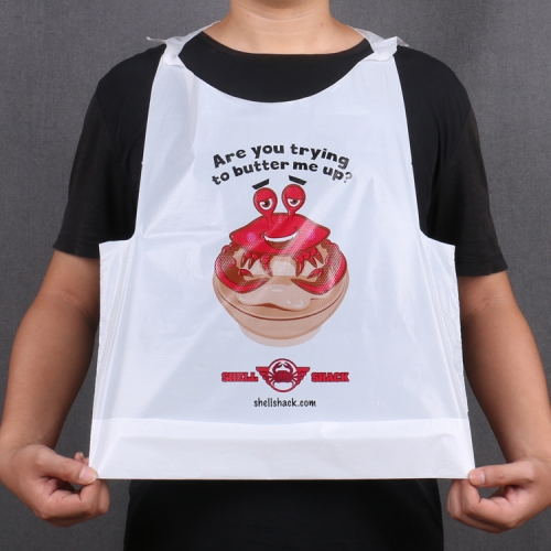 Custom Waterproof Disposable Designer Plastic Adult Bibs For Restaurant