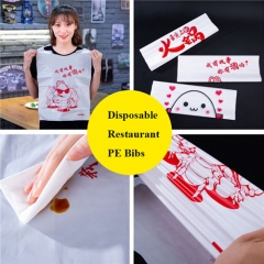 Custom Waterproof Good Printing Pe Super Soft Plastic Restaurant Bibs For Adults