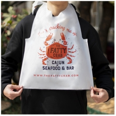 Seafood Restaurant Custom Printed Adult Disposable Plastic Lobster Bibs Custom Print