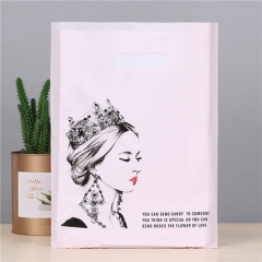 Custom Durable Reusable 50 Micron PE Thank You Shopping Bag Shopping Gift Plastic Bag With Own Logo