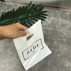 Custom Orange Plastic Packaging Clothing Shopping Carry Die Cut Handle Bags Poly Gift Bags With Logo