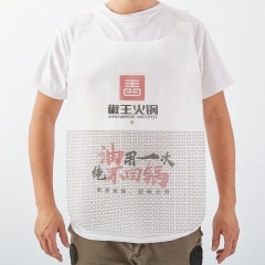 Clothes Protector Restaurant Use Custom Print Vest Plastic Disposable Seafood Bibs