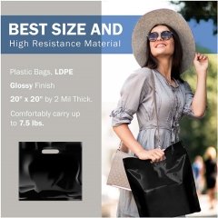 Custom Reusable Shopping Four Fingers Handle Plastic Shopping Bag For Merchandise