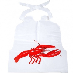 Manufacturer Custom Disposable Plastic Bibs Printing Lobster Crab Bib For Restaurant