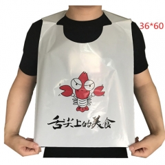 Custom Printed Lobster Crab Dinning Sea Food Apron Disposable Plastic Restaurant Adults Bibs