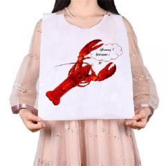 Plastic Lobster Bib Custom Printed Prevent Stains Restaurant Disposable Bibs For Adults