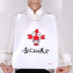 Factory Custom Restaurant Use Disposable PE Crab Bib For Protecting Clothes