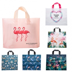 Factory Custom Logo Soft Loop Handle Plastic Hdpe Ldpe Bag Color Plastic Merchandise Bags
