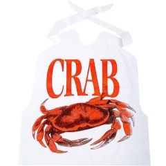 Factory Custom Print Lobster Crab Disposable Plastic Bibs Single Use Plastic Apron Adults Bibs