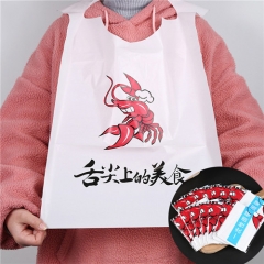 Plastic Lobster Bib Custom Printed Prevent Stains Restaurant Disposable Bibs For Adults