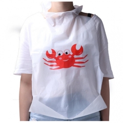 Custom Hot Pot Restaurant PE Disposable Plastic Crab Lobster Bib With Pocket