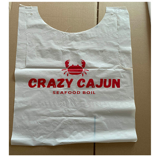 Manufacturer Custom Lobster Crab Print Disposable Poly Sea Food Restaurant Bib For Adults