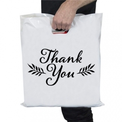 Hot Sale Die Cut PE Bag Logo Color Size Customized Beautiful Poly Shopping Bags Die Cut Handle
